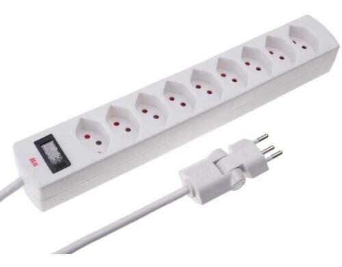 Max Hauri Steckdosenleiste Safety-Line 9xT13, weiss, mit Reset-Schalter