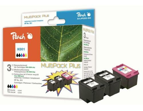 Peach Tinte HP Combi Pack Plus Nr. 301 2x black 4.3ml 1x color 5.3ml