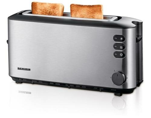 Severin Automatik - Langschlitztoaster mit integriertem Brötchen-Röstaufsatz