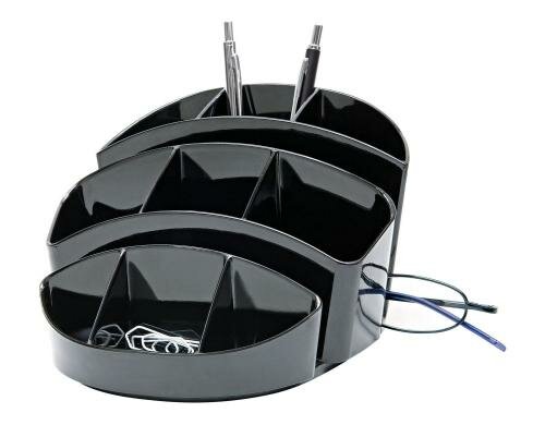 Wedo Butler Rotondo schwarz mit 9 Fächern aus Polystyrol