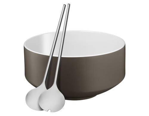 WMF Salatschale Moto Lava Grey Satin 1x Salatschüssel, 1x Salatbesteck