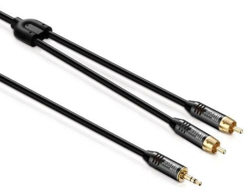 Premium Stereo Klinken - Cinch Kabel, 2.00m 1x 3.5mm Stecker auf 2x Cinch Stecker