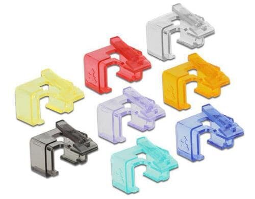 Delock RJ45 Klinke Reparatur Clips verschiedene Farben, 16 Stück