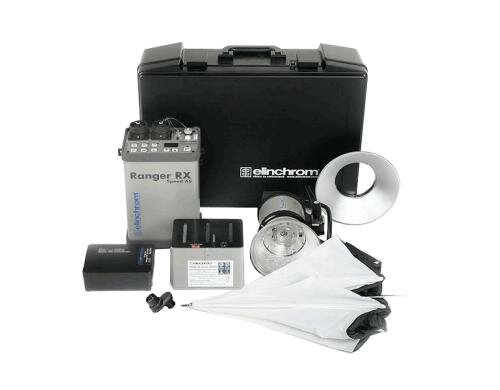 Elinchrom Ranger RX Speed AS/A Head Caseset inkl. 1 Blitzkopf, 2x Batterie, 1x Schirm