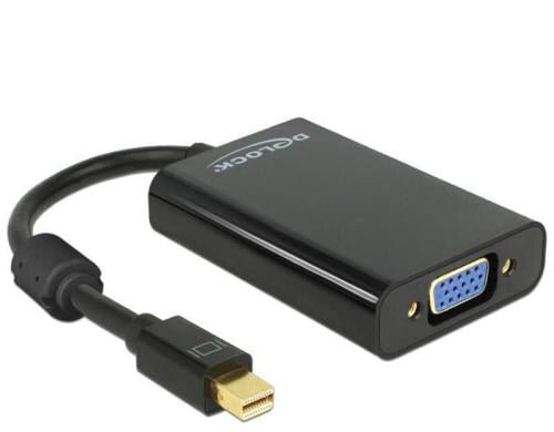 Mini-DisplayPort zu VGA Adapter mit Audio für Mac&Windows, Farbe:schwarz