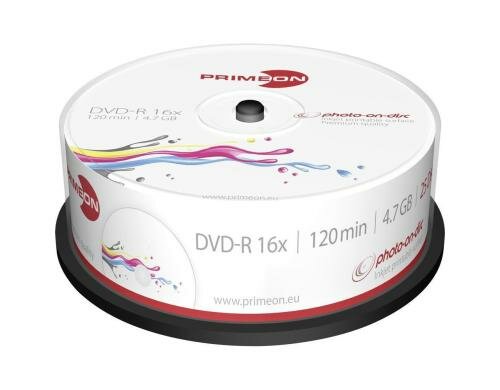 Primeon DVD-R 25er Spindel bis 16-fach, bedruckbar