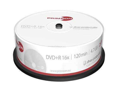 Primeon DVD+R 4.7GB 25er Spindel bis 16-fach, nicht bedruckbar