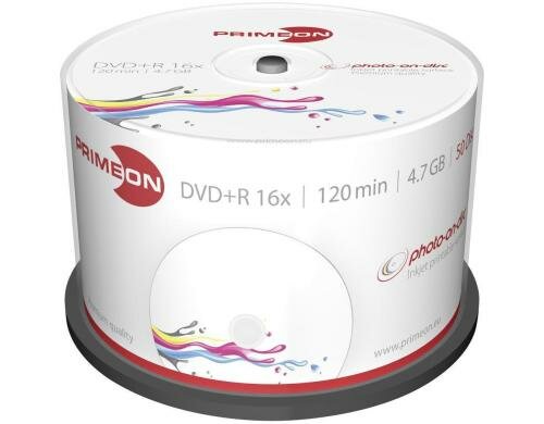 Primeon DVD+R 50er Spindel bis 16-fach, bedruckbar