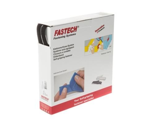 Fastech Box 25m Klettband 20mm, schwarz Box