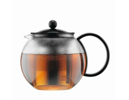 Bodum Assam Teebereiter mit Edelstahlfilter schwarz, Fassungsvermögen 1.0 Liter