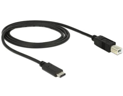 USB2.0-Kabel TypC-B: 1m, schwarz max. 480Mbps, Typ-C, für Druckeranschluss