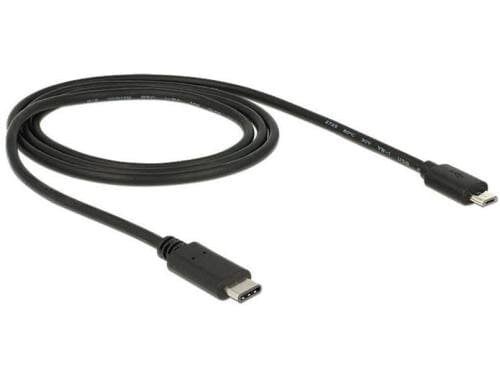 USB2.0-Kabel TypC-MicroB: 1m, schwarz max. 480Mbps, Typ-C, für MicroB Endgerät