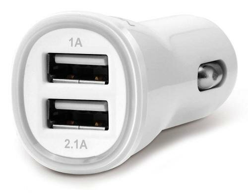 DeleyCON 12V/2x USB Ladegerät, 5V, weiss Port1: 2.1Ampere, Port2: 1Ampere