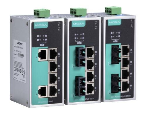 Moxa EDS-P206A-4POE: 6 Port Switch 100Mbps, DIN-Rail, 0 bis 60° C, ohne NT, 4x PoE+