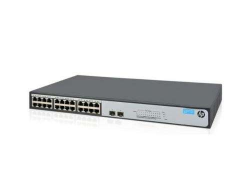 HP 1420-24G-2SFP+: 24 Port Switch, 1Gbps 2x SFP+, AutoUplink, lüfterlos