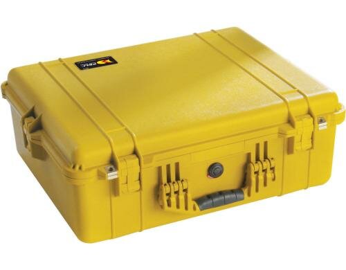PELI Kunststoffkoffer 1600, gelb mit Schaumstoffeinlage