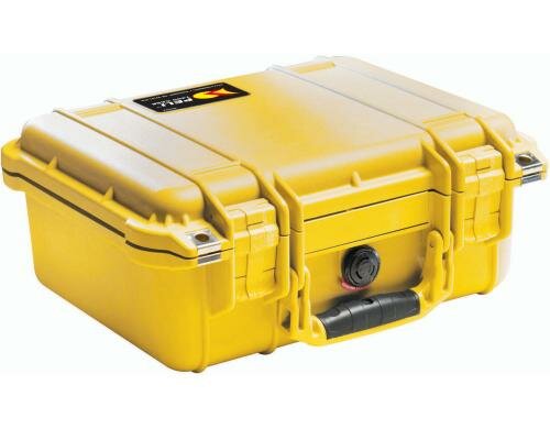 PELI Kunststoffkoffer 1400, gelb mit Schaumstoffeinlage
