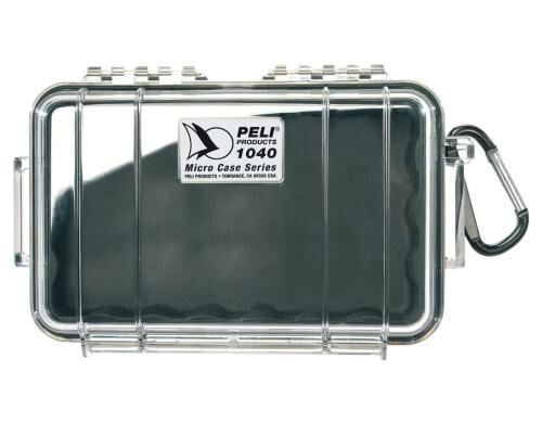 PELI Micro Case 1040, schwarz transparent mit Gummiauskleidung