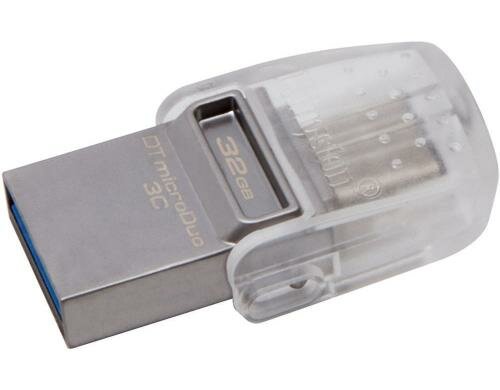 Kingston DT MicroDuo USB3.1 Gen1 32GB Typ C + Typ A, Lesen 100MB/s, Schreiben 15MB/s