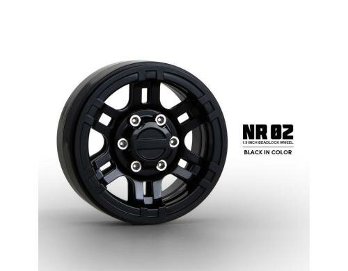 Gmade 1.9 NR02 Beadlock Wheels Black 2er Set