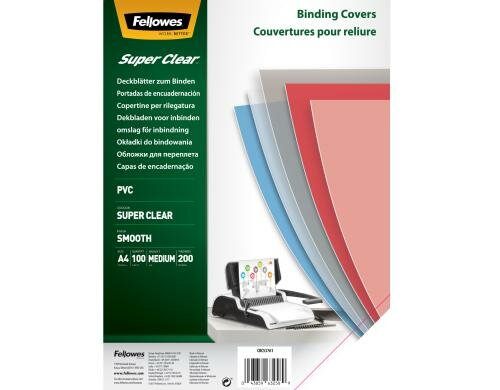 Deckblatt Transparent superclear 200 Micron,100 Stk., A4, PVC