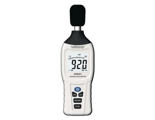 Velleman DEM201 Schallpegel Messgerät 30-130dB, Filter A/C, Slow/Fast