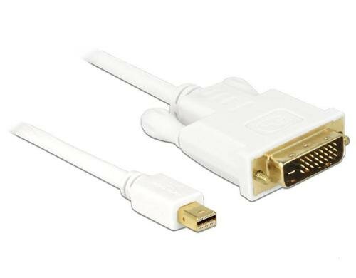 Delock MiniDisplayPort - DVI-D, 1m Weiss, DVI-D 24+1 Duallink