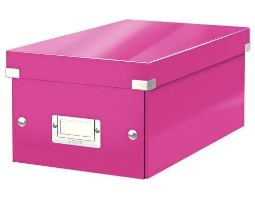 Leitz Aufbewahrungsbox DVD pink für 20 DVD-Hüllen zusammenfaltbar