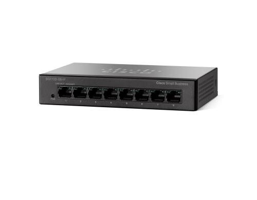 Cisco SG110D-08HP: 8 Port Switch 8xGE, 4xPoE (32W), Montage: Desktop