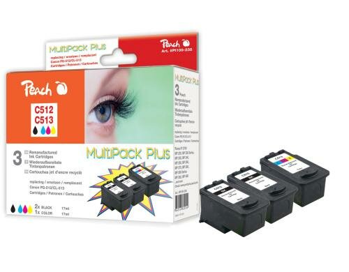 Peach Tinte Canon PG-512- CL-513 Multipk. + 2x black + color