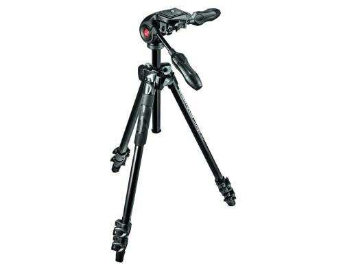 Manfrotto MK290LTA3-3W Stativ inkl. Kopf 3 Sektionen, zusammenlegbarer 3-Wege-Neiger