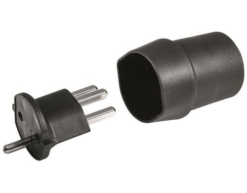 Fixadapter 3-Pol Deutsch auf Stecker CH T23 schwarz, CEE7 auf T23