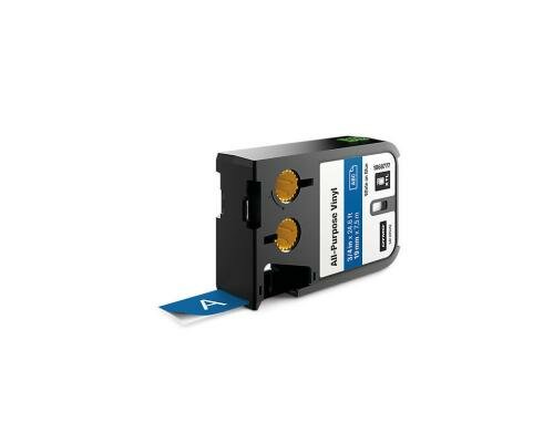 DYMO XTL Schriftband, Vinyl weiss auf blau, 19mm x 7m