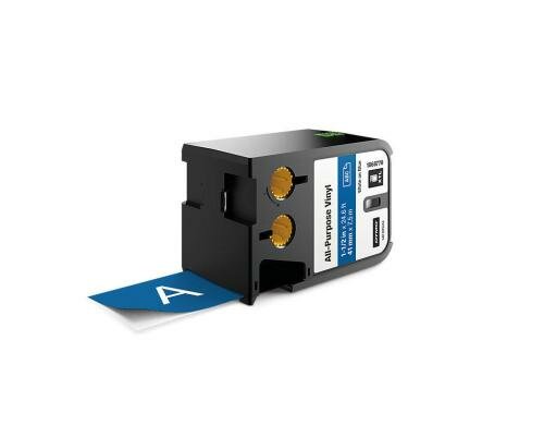 DYMO XTL Schriftband, Vinyl weiss auf blau, 41mm x 7m