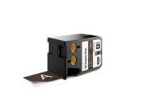 DYMO XTL Schriftband, Vinyl weiss auf braun, 41mm x 7m