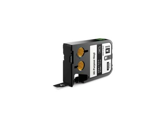 DYMO XTL Schriftband, Vinyl weiss auf schwarz, 12mm x 7m