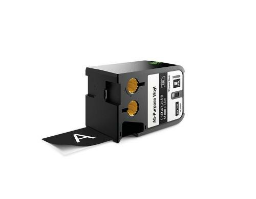 DYMO XTL Schriftband, Vinyl weiss auf schwarz, 41mm x 7m