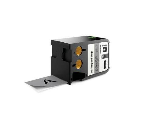 DYMO XTL Schriftband, Vinyl schwarz auf grau, 41mm x 7m