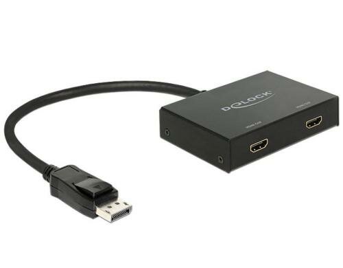 Displayport zu 2 Port HDMI Splitter schwarz 2 HDMI Endgeräte an 1x DP Anschluss