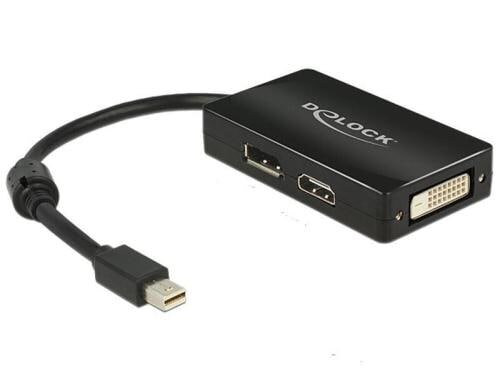 Monitoradapter Mini-DP zu HDMI/DVI-D/DP schwarz, 24cm, nur 1 Monitor Anschluss