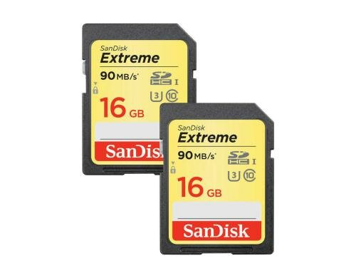 SanDisk SDHC Card 2x 16GB Extreme UHS-I U3 Lesen 90MB/s, Schreiben 40MB/s