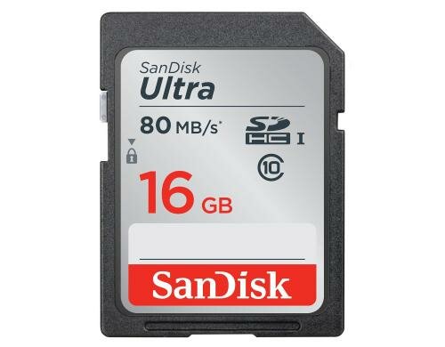SanDisk SDHC Card 16GB Ultra UHS-I U1 Lesen 80MB/s