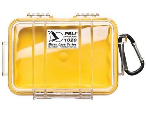 PELI Micro Case 1020, gelb transparent mit Gummiauskleidung
