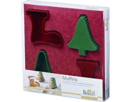 RBV Birkmann Weihnachtsformen Muffins je 2 x Tannenbaun und Stiefel
