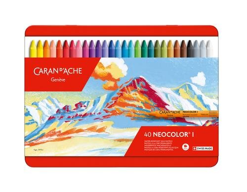 Caran dAche Neocolor I wasserfest 40 Wachspastelle in Metallschachtel