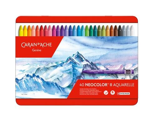 Caran dAche Neocolor 2 wasservermalbar 40 Wachspastelle in Metallschachtel