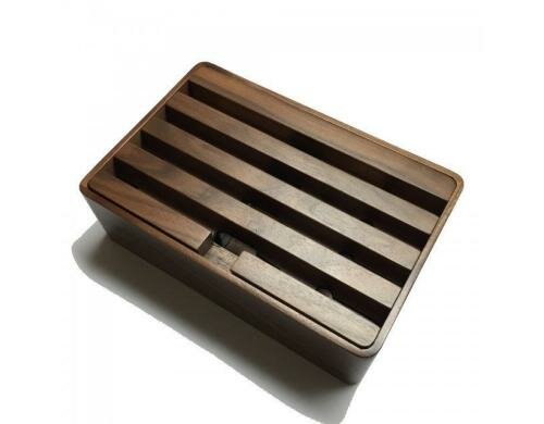 Alldock Ladestation medium walnuss 4x USB Charger 2400mA