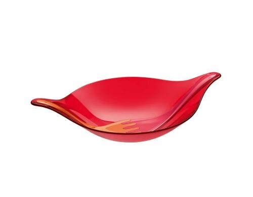 Koziol Salatschale LEAF L+ rot mit himbeer rot/orange