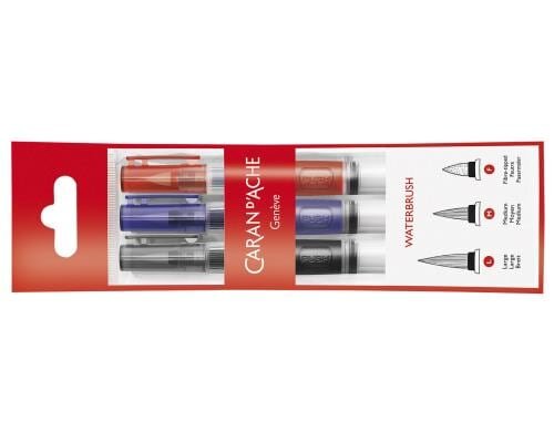 Caran dAche Aquarellpinsel mit Wasserreservoir, 3er Set