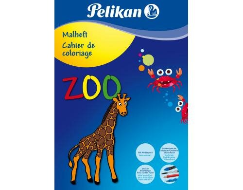 Pelikan Malbuch Zoo 32 Seiten, gefüllt mit grossen Bildern